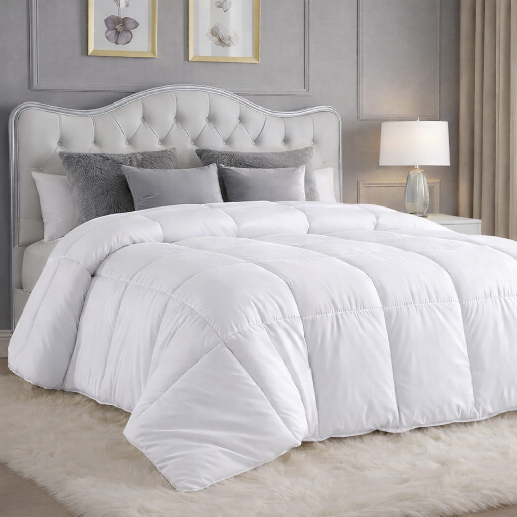 Premium cozy white blanket for soft and comfortable bedding